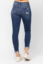 Load image into Gallery viewer, Judy Blue Mid-Rise Raw Hem Destroyed Skinny Jeans
