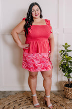 Load image into Gallery viewer, Laura Smocked Sleeveless Top With Ruffle Shoulder Detail In Watermelon
