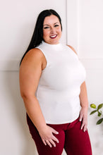 Load image into Gallery viewer, Olivia Ribbed Mock Neck Sleeveless Top In Fresh White
