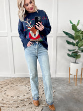 Load image into Gallery viewer, Judy Blue Plaid Cuffed Light Wash Straight Leg Jeans
